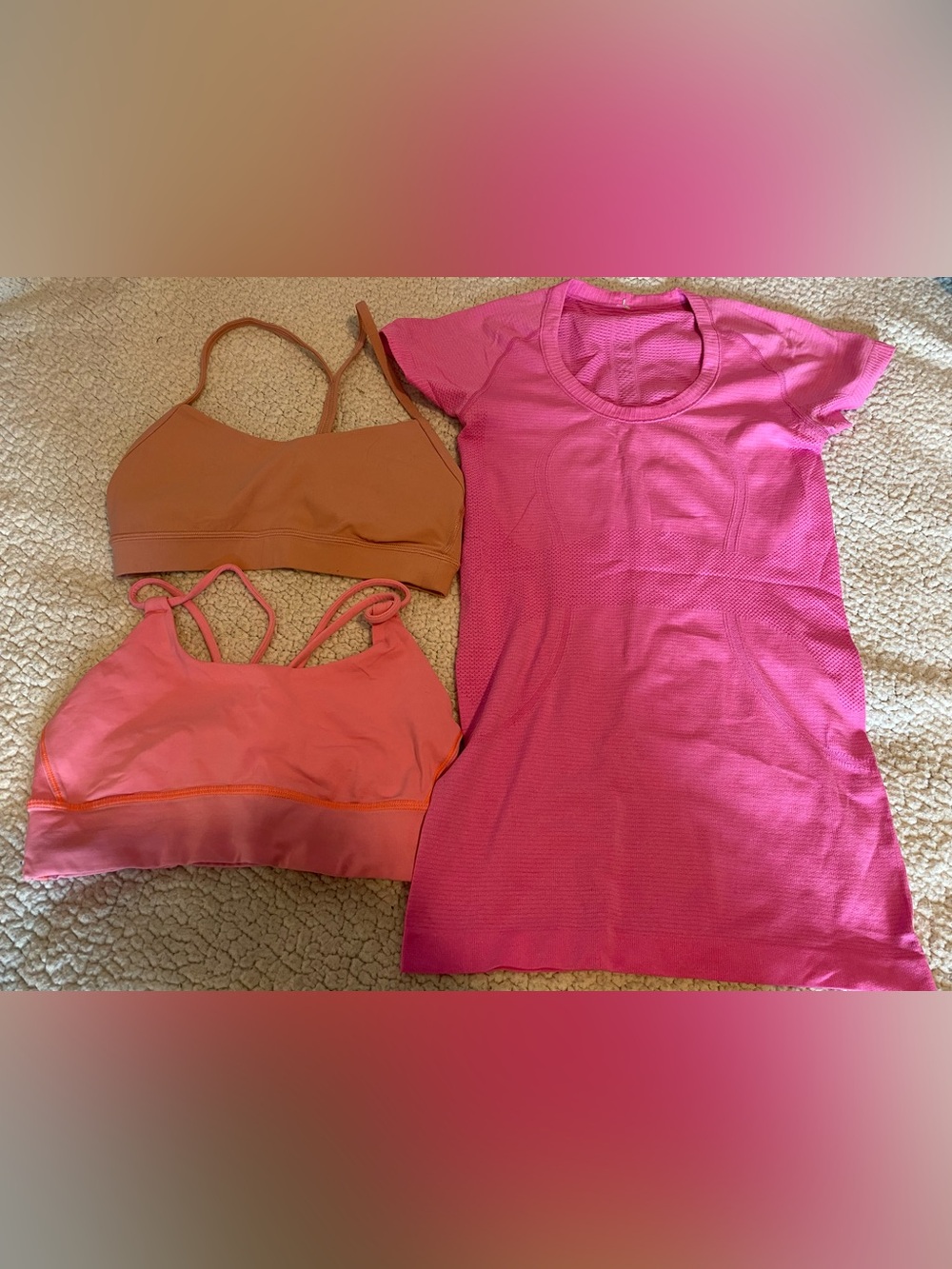 Women’s Lululemon sports bras and top